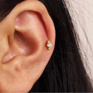 Dainty Charm Flat Back Labret • gold stud earrings • minimalist jewelry